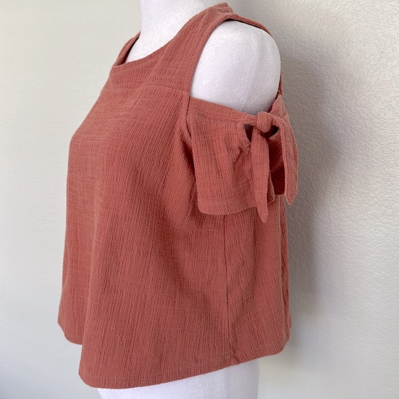 Madewell Skylark Patterned Cold Shoulder With Tie Sleeves Size XS - Picture 4 of 6